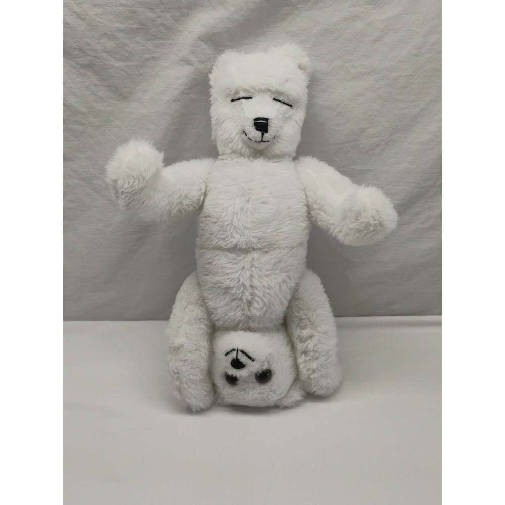 Vintage 15" Topsy Awake Sleeping Flip Turvy White Teddy Bear Moveable Arms Doll